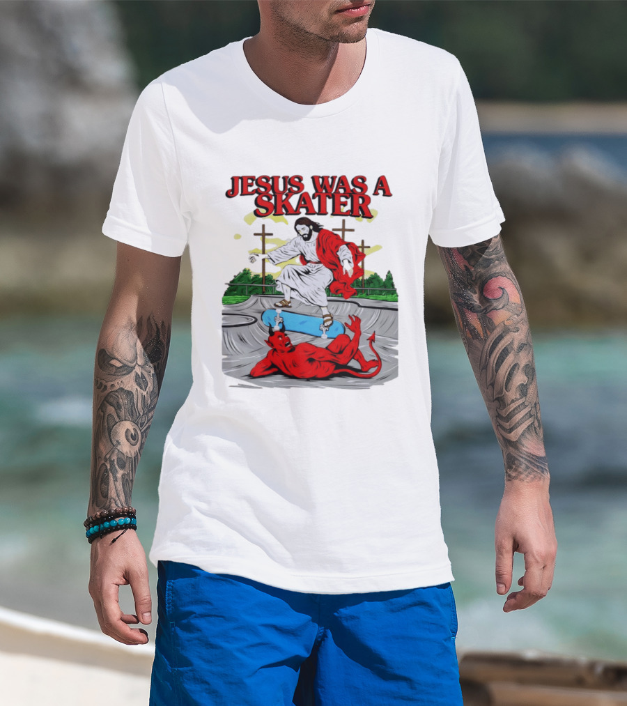Jesus Was A Skater Vs. Devil Skatepark Showdown T-Shirt