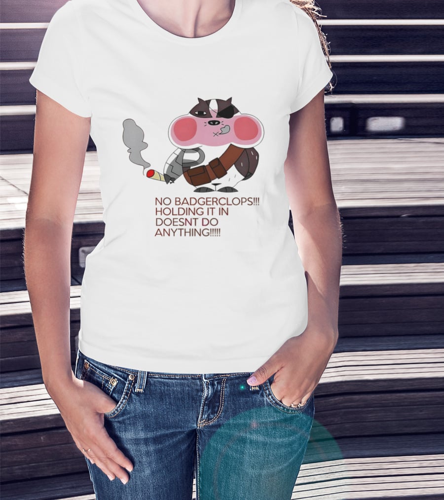 No Badgerclops Holding It In Doesn't Do Anything Smoking Cartoon T-Shirt