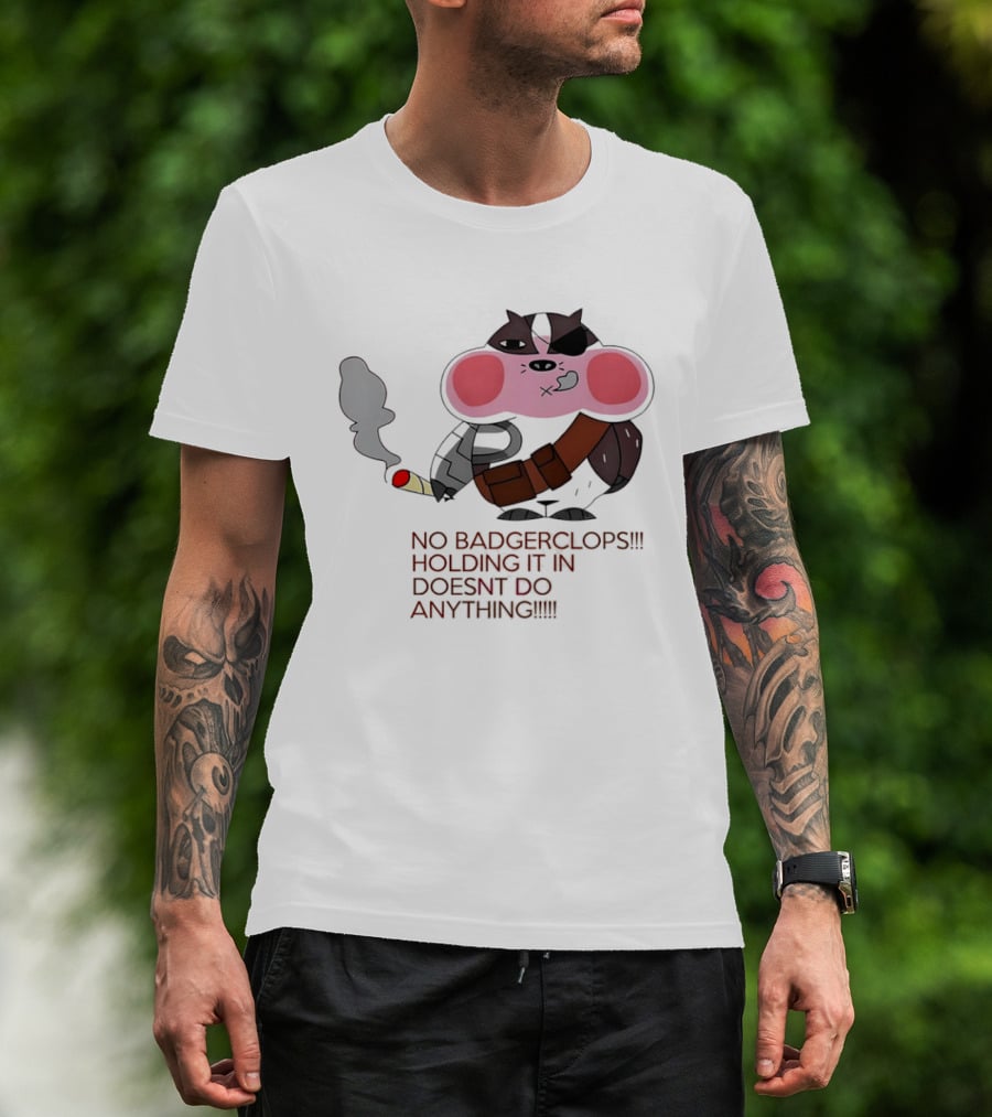 No Badgerclops Holding It In Doesn't Do Anything Smoking Cartoon T-Shirt