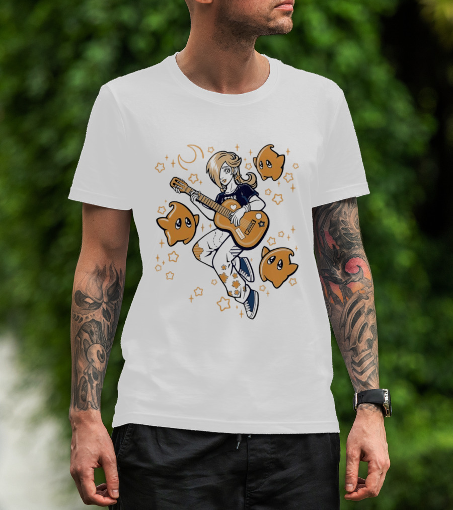 Rosalina And Lumalee Acoustic Remix Guitar Stars And Moons T-Shirt