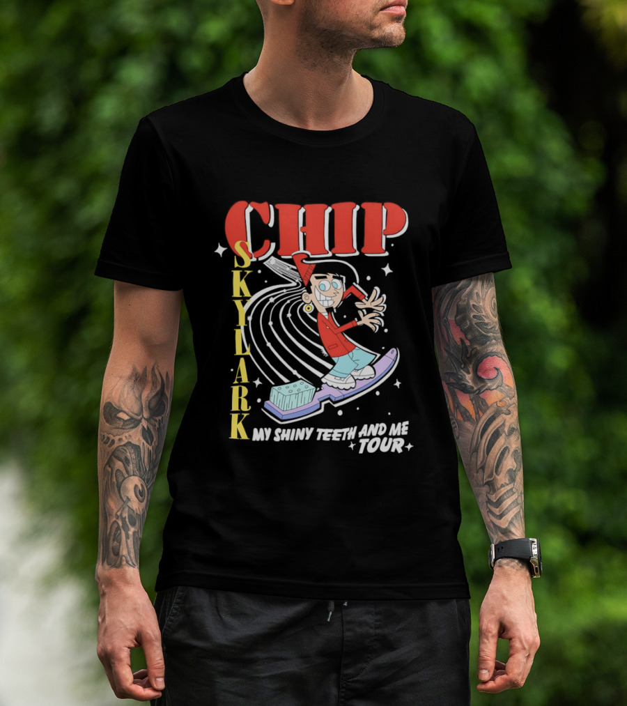 Chip Skylark My Shiny Teeth And Me Tour Musical Cartoon Character Retro Toothbrush Dance T-Shirt