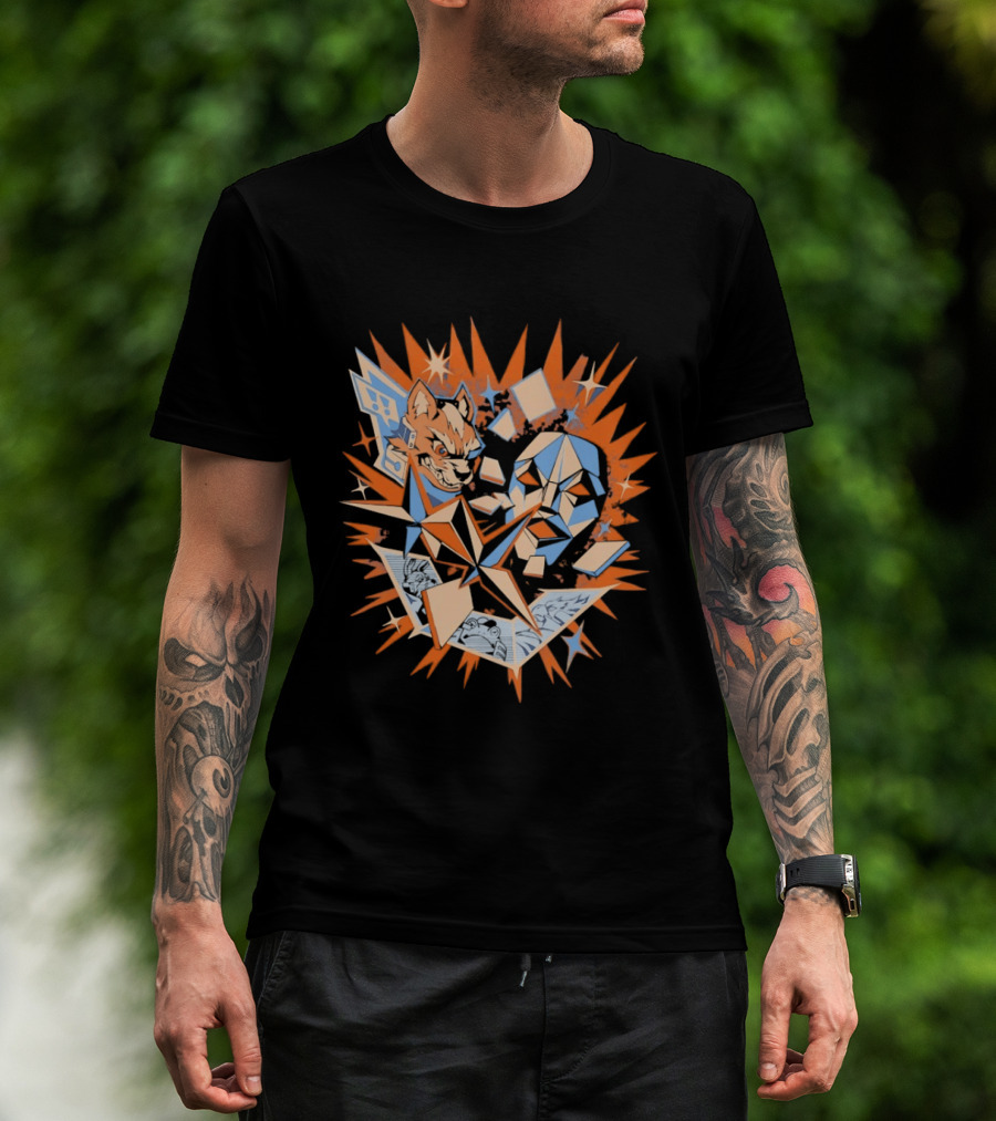 Fox McCloud And Andross Space Beast Battle Burst T-Shirt