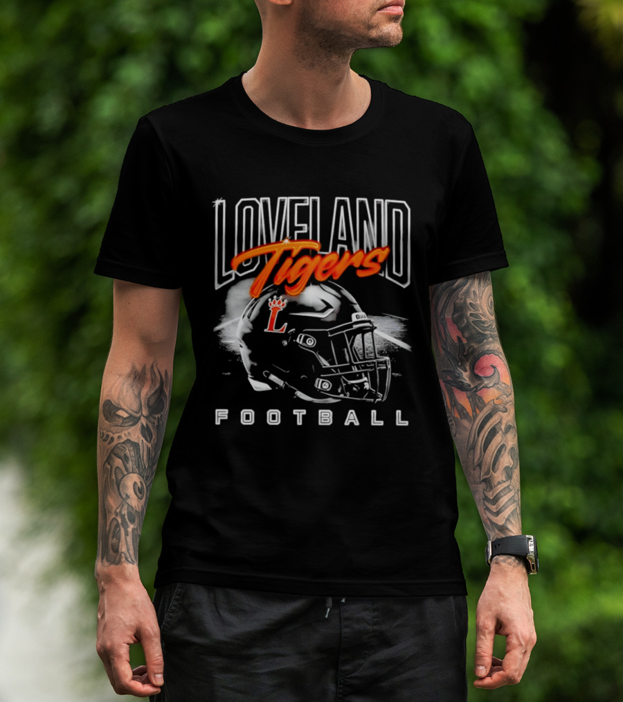 Loveland Tigers Football Helmet L T-Shirt
