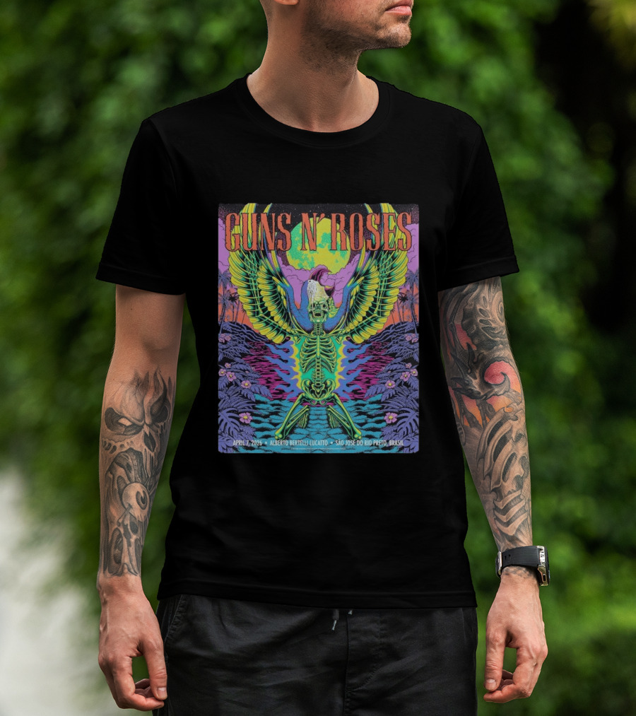 Guns N Roses São José Do Rio Preto Concert April 7 2026 Alberto Bertelli Lucatto Brasil T-Shirt