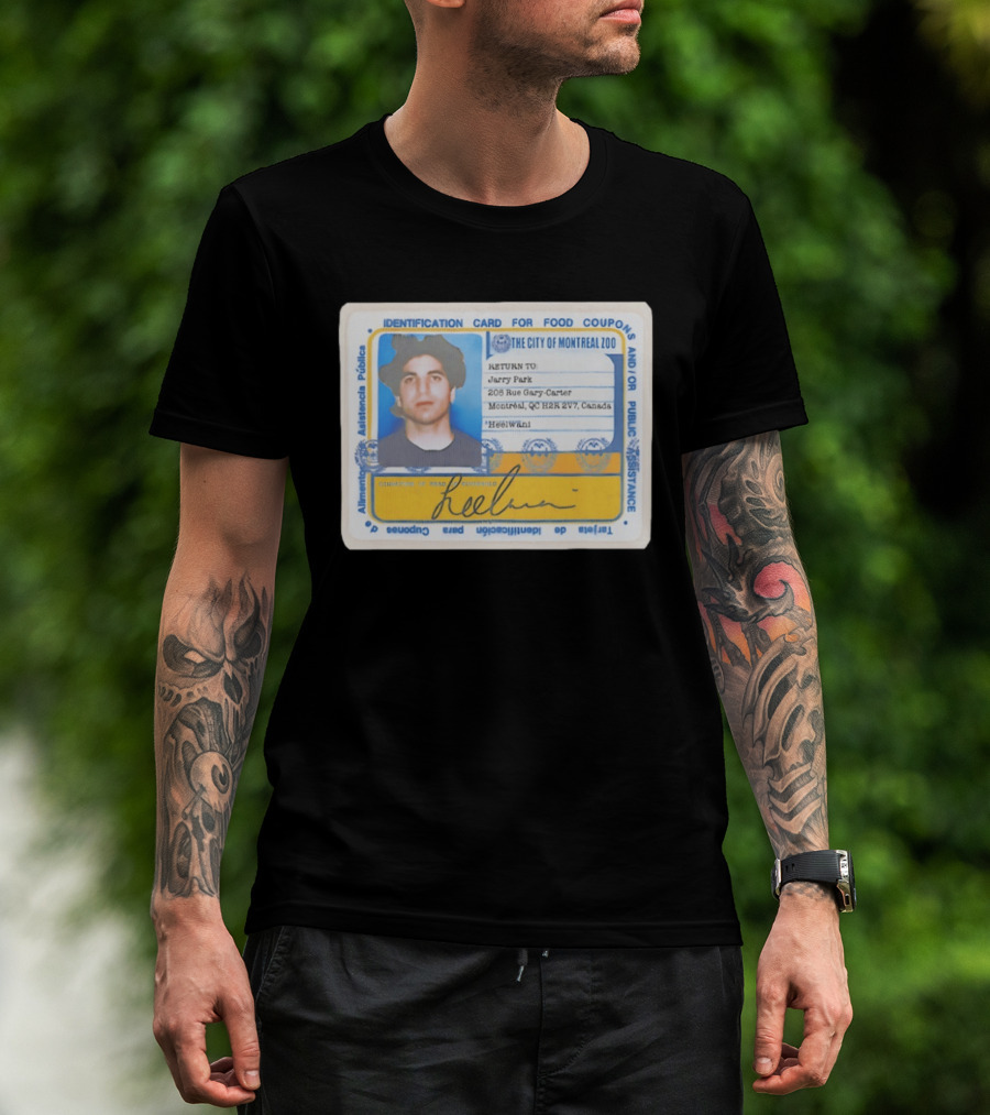 Jarry Park Identification Card The City Of Montreal Zoo Gary Carter Address T-Shirt
