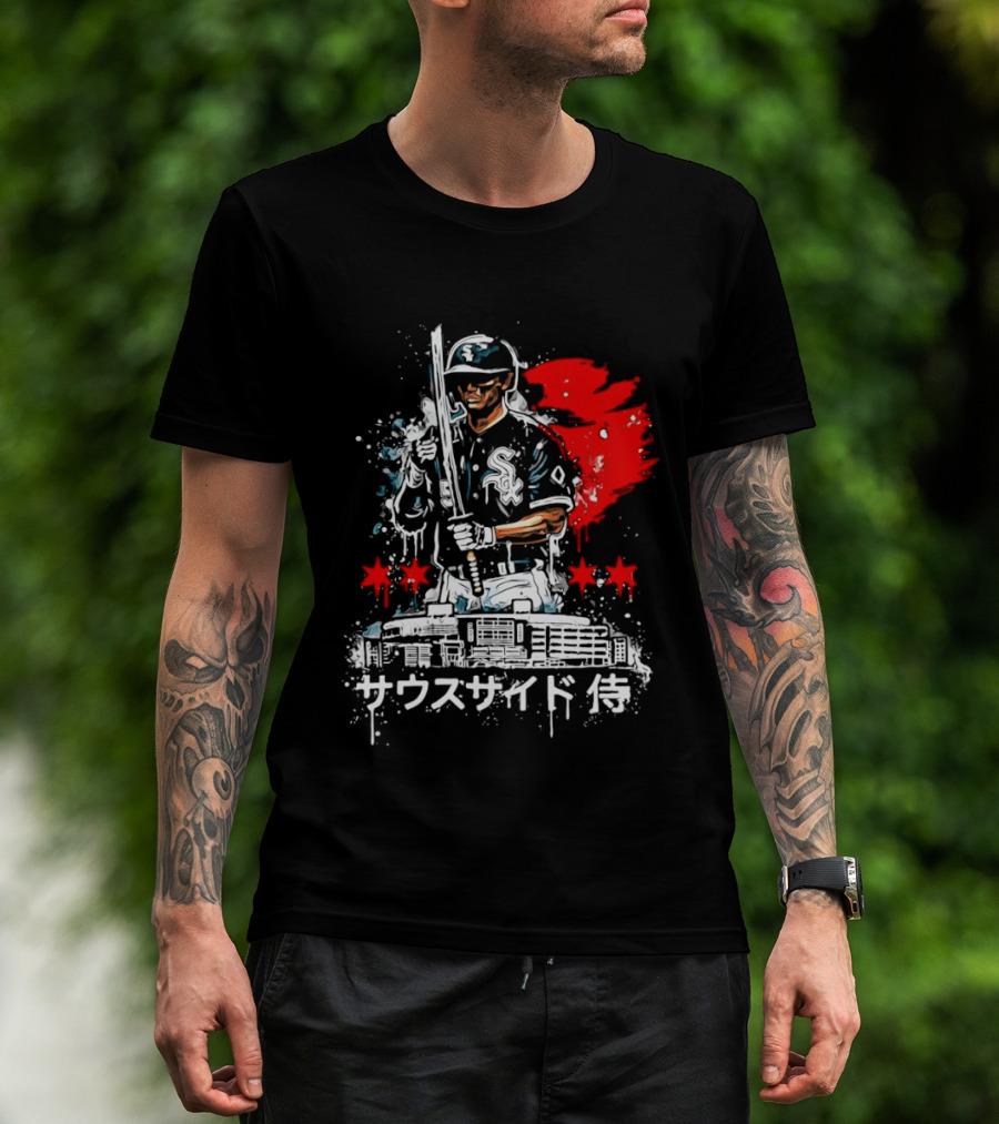 Southside Samurai Chicago White Sox Baseball Japanese Art Stadium Batting Samurai T-Shirt