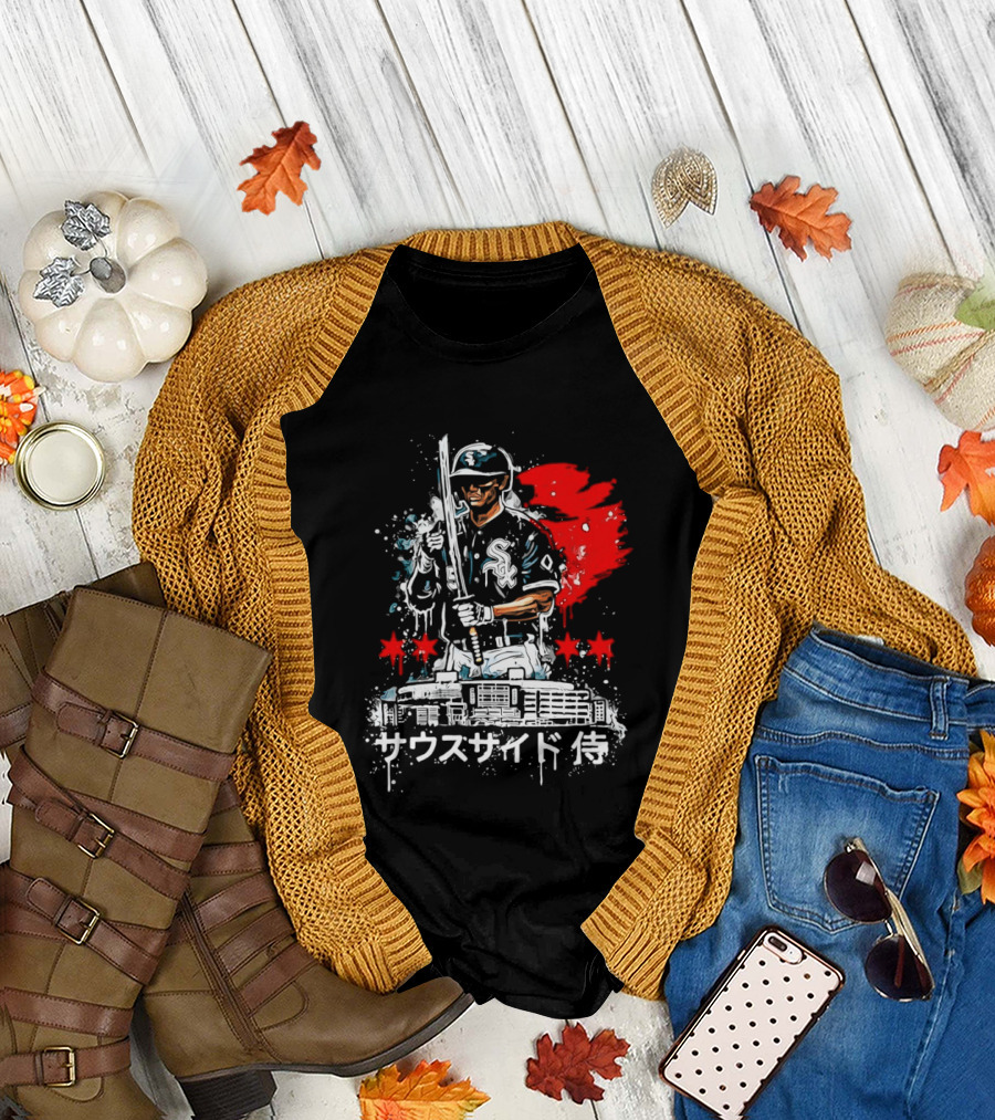Southside Samurai Chicago White Sox Baseball Japanese Art Stadium Batting Samurai T-Shirt