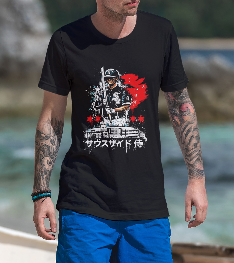 Southside Samurai Chicago White Sox Baseball Japanese Art Stadium Batting Samurai T-Shirt