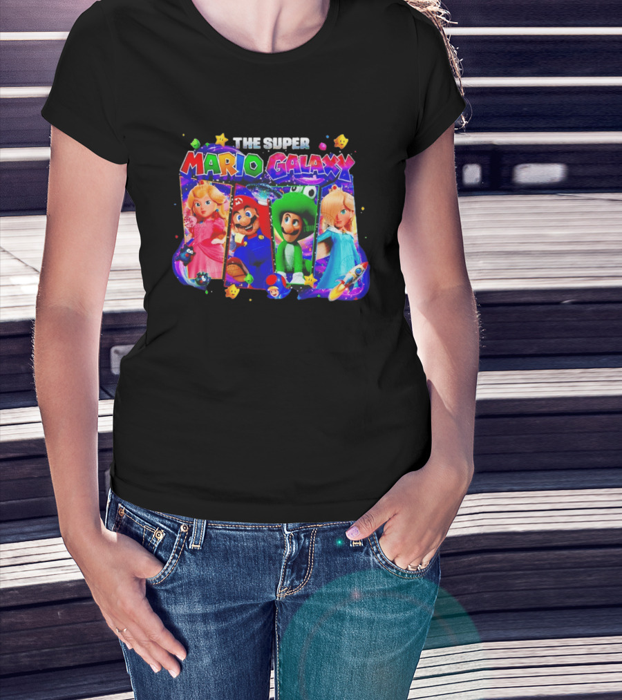 The Super Mario Galaxy Movie Characters Gamer Space Adventure T-Shirt