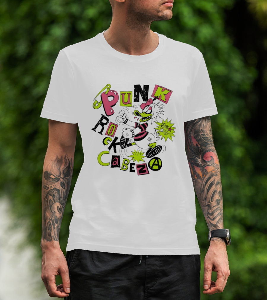 Generación Punk Rock Cabeza Spiked Duck Cartoon Explosion T-Shirt