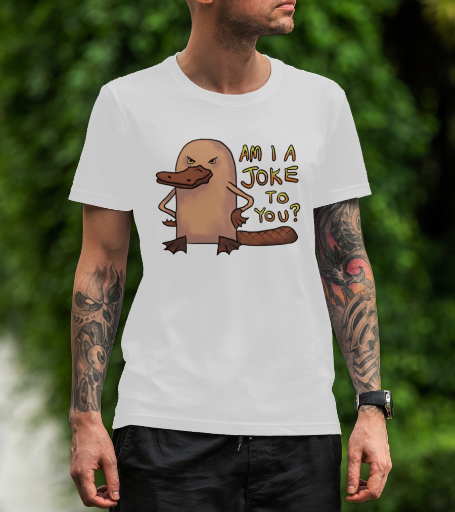 Platypus Am I A Joke To You? Cartoon Style Angry Expression T-Shirt