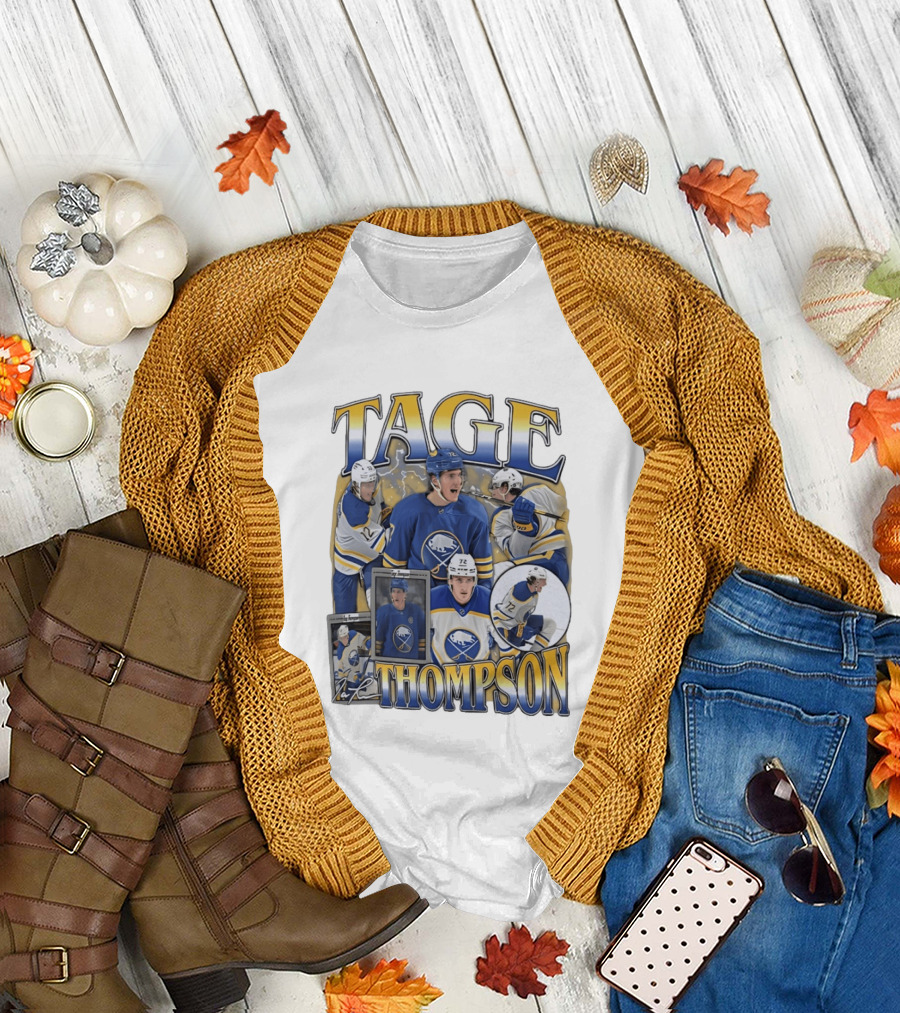 Tage Thompson 72 Buffalo Sabres Ice Hockey Player Action Collage T-Shirt