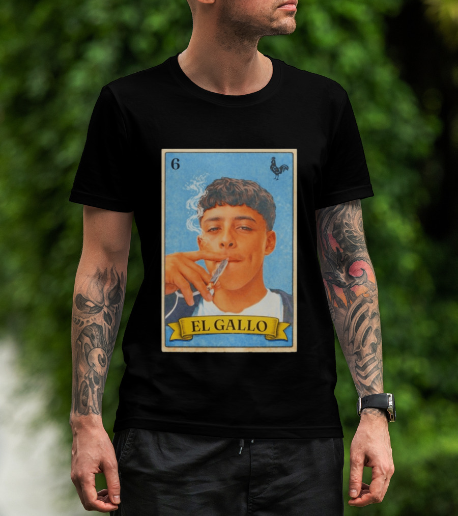 El Gallo Smoking Card 6 Rooster T-Shirt