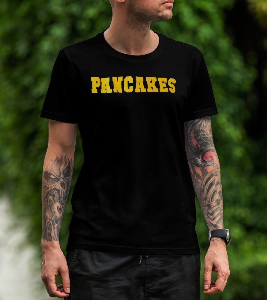 Pancakes Breakfast Food Lover Retro Yellow T-Shirt