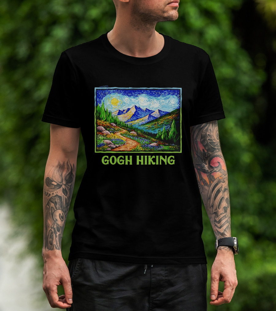 Van Gogh Starry Night Hiking Adventure T-Shirt