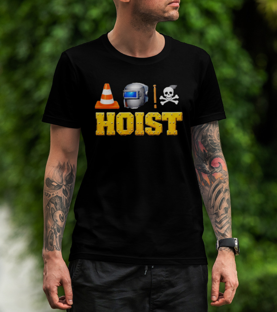Pittsburgh Hoist The Traffic Cone Welding Helmet Skull Crossbones T-Shirt