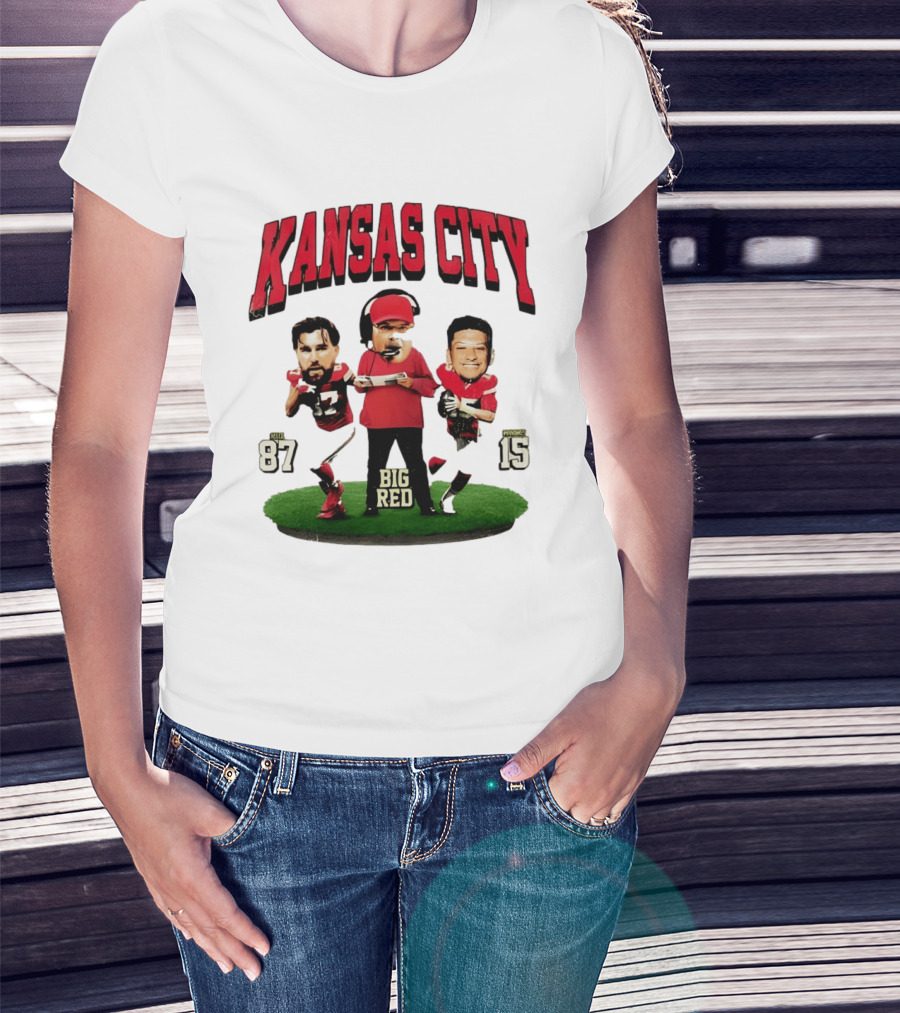 Kansas City Chiefs Big Red Andy Reid Travis Kelce Patrick Mahomes 87 15 Football T-Shirt