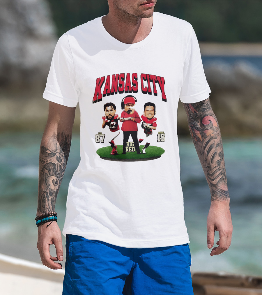Kansas City Chiefs Big Red Andy Reid Travis Kelce Patrick Mahomes 87 15 Football T-Shirt