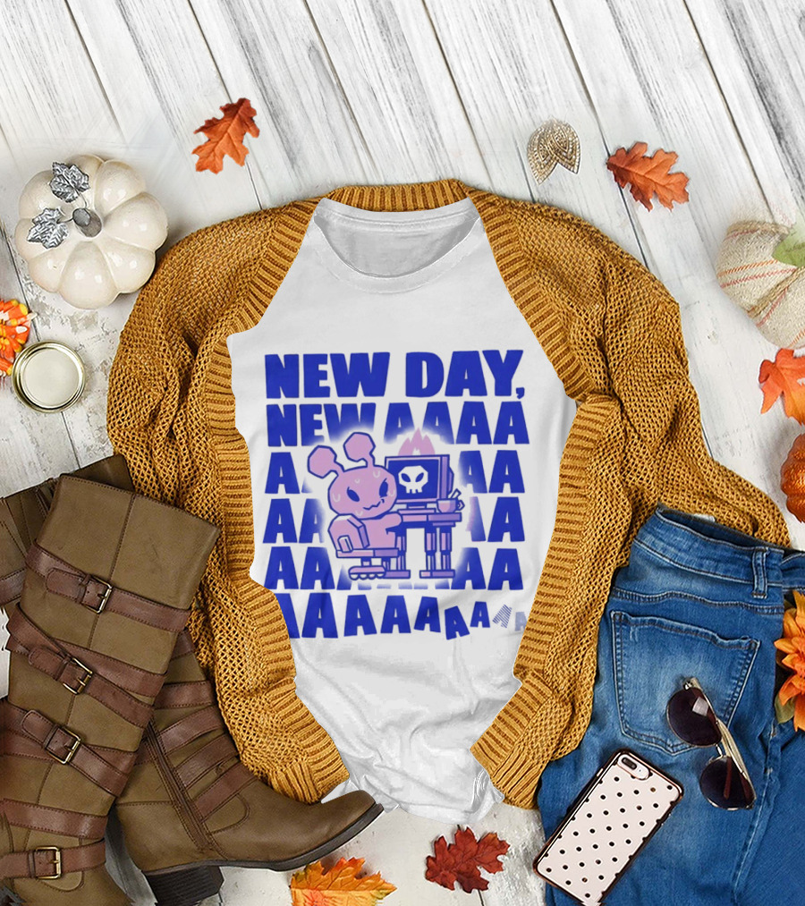New Day New AAAAA Bunny Computer Screen T-Shirt
