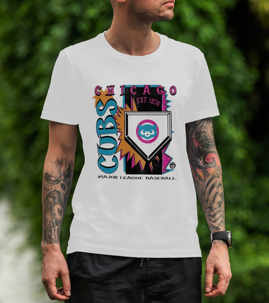 Chicago Cubs Major League Baseball Cooperstown Neon Field Est 1876 T-Shirt