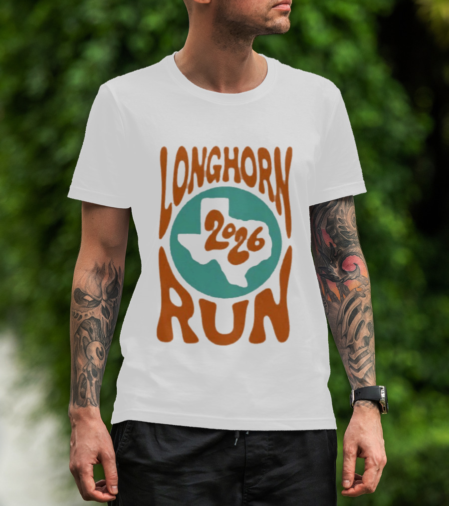 Texas Longhorn Run 2026 Event Logo With State T-Shirt