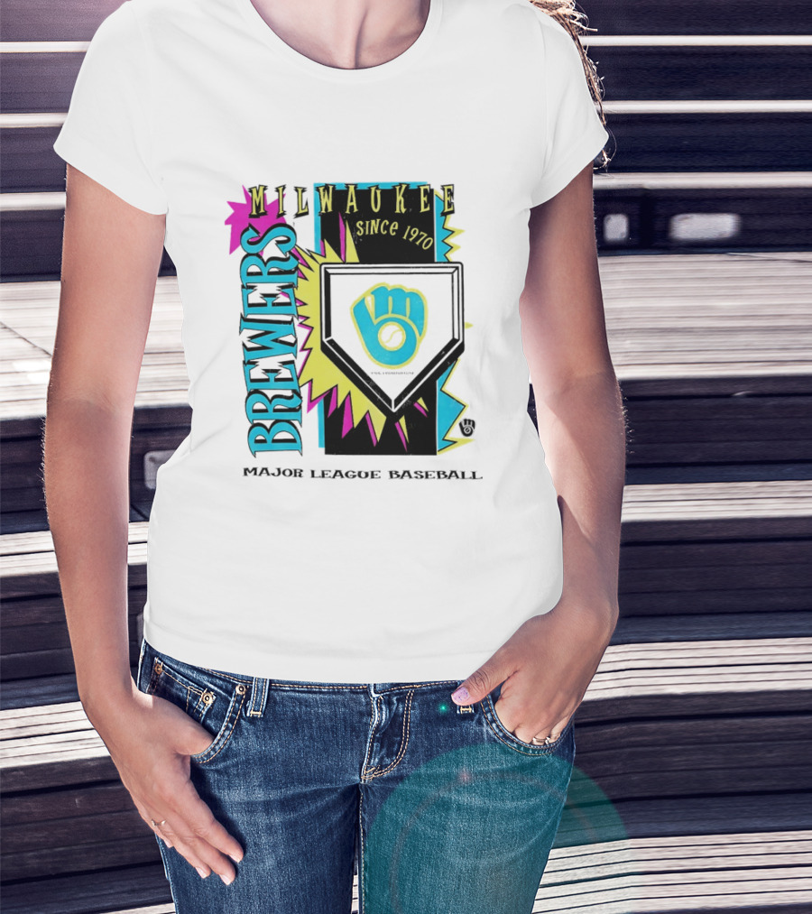 Milwaukee Brewers Major League Baseball Cooperstown Neon Since 1970 T-Shirt