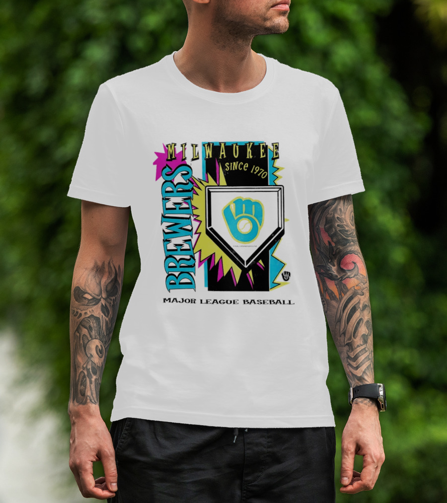 Milwaukee Brewers Major League Baseball Cooperstown Neon Since 1970 T-Shirt
