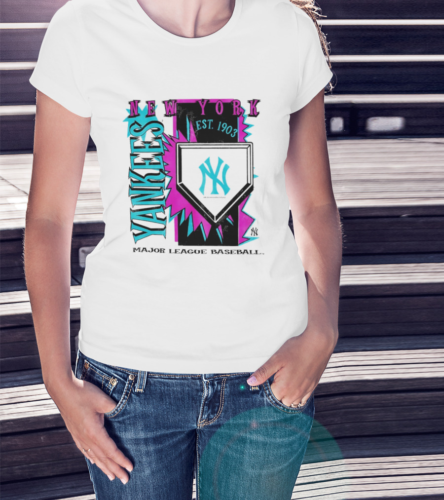 New York Yankees MLB Cooperstown Neon Field Est 1903 Major League Baseball T-Shirt