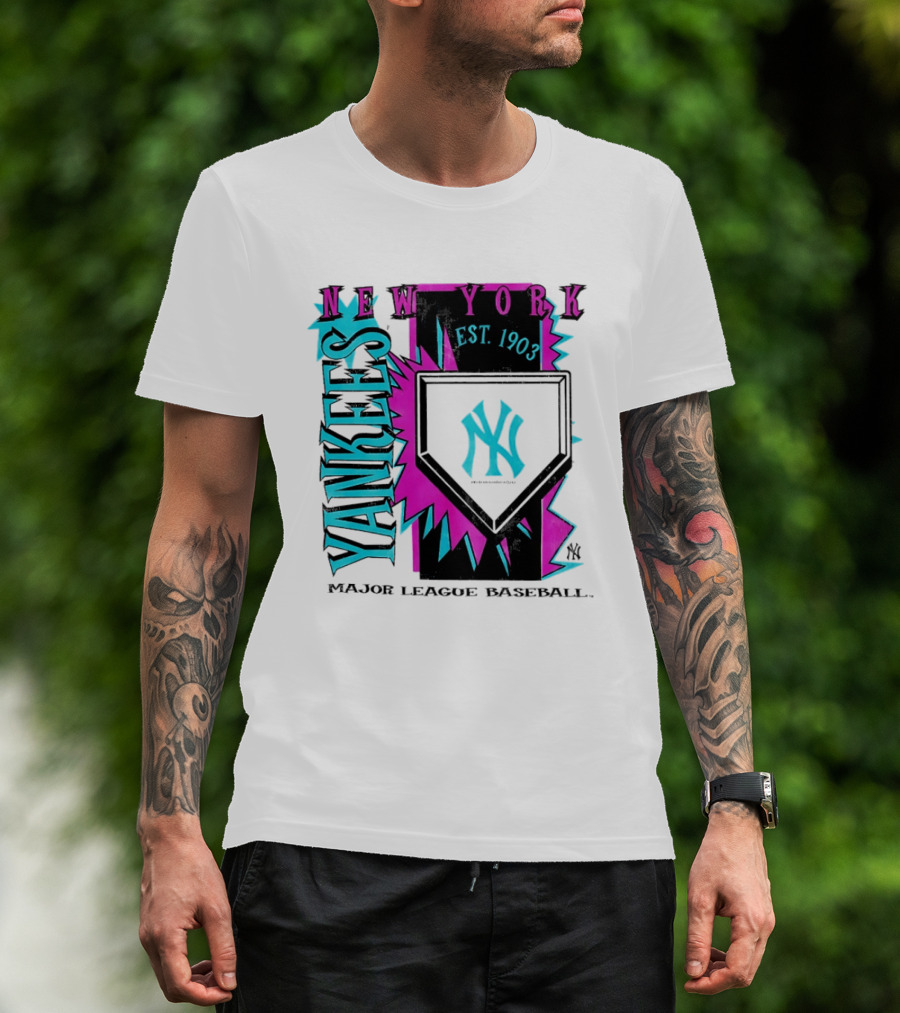 New York Yankees MLB Cooperstown Neon Field Est 1903 Major League Baseball T-Shirt