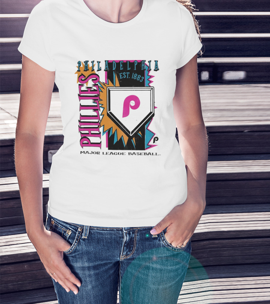 Philadelphia Phillies Major League Baseball Cooperstown Neon Field Est 1883 T-Shirt