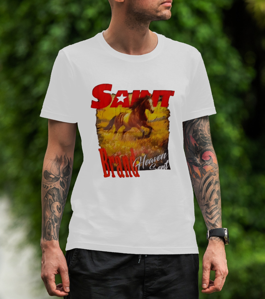 Saint Brand Heaven Sent Galloping Horse Wild West T-Shirt