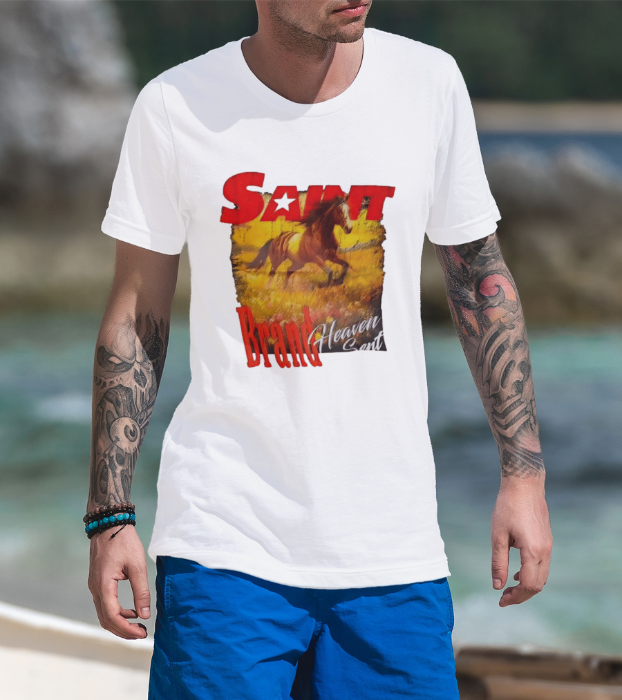 Saint Brand Heaven Sent Galloping Horse Wild West T-Shirt
