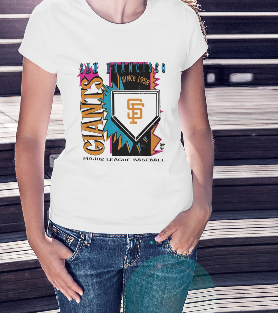 San Francisco Giants Major League Baseball Since 1958 Neon Cooperstown Field Shock T-Shirt