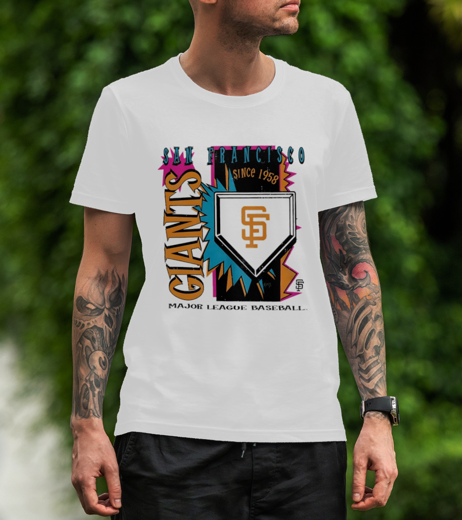 San Francisco Giants Major League Baseball Since 1958 Neon Cooperstown Field Shock T-Shirt
