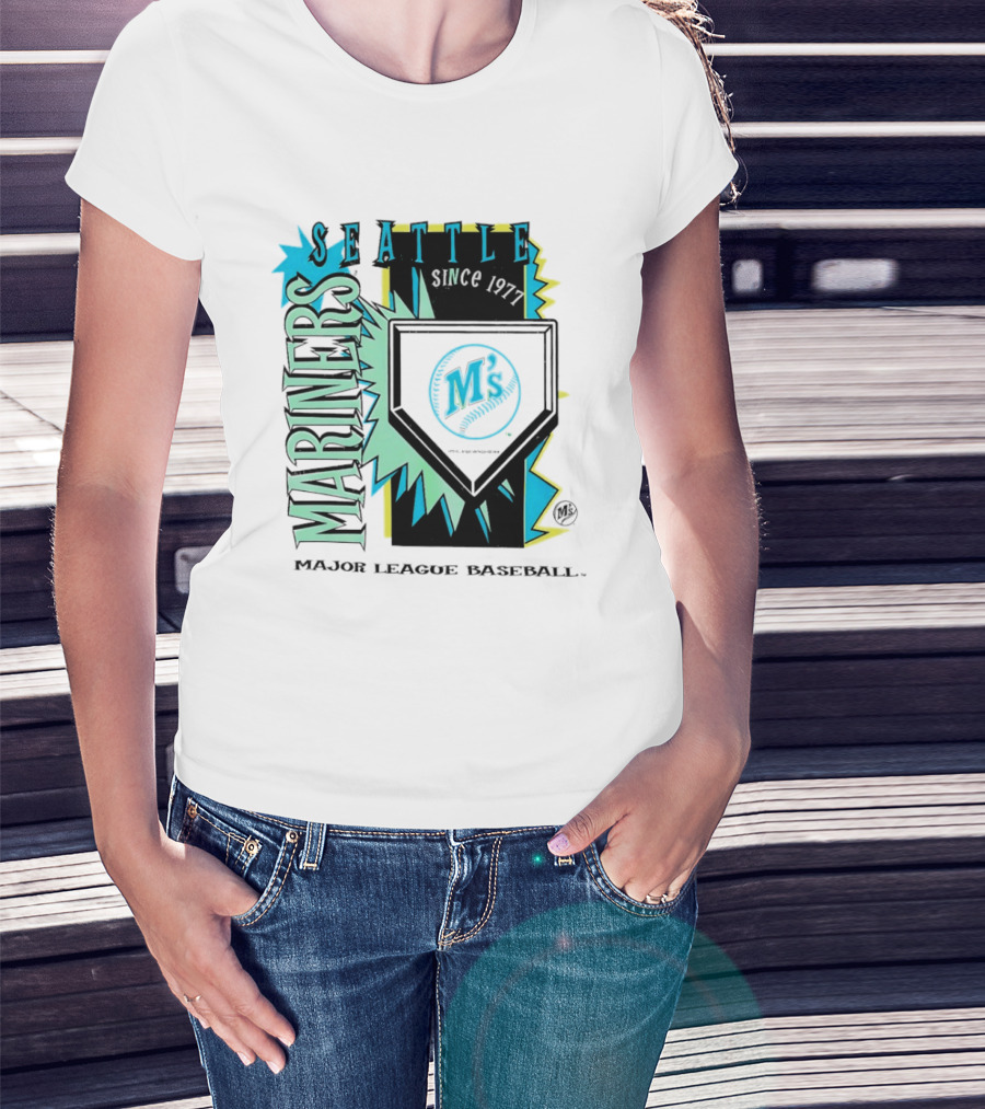 Seattle Mariners Cooperstown Neon Field Major League Baseball Since 1977 T-Shirt