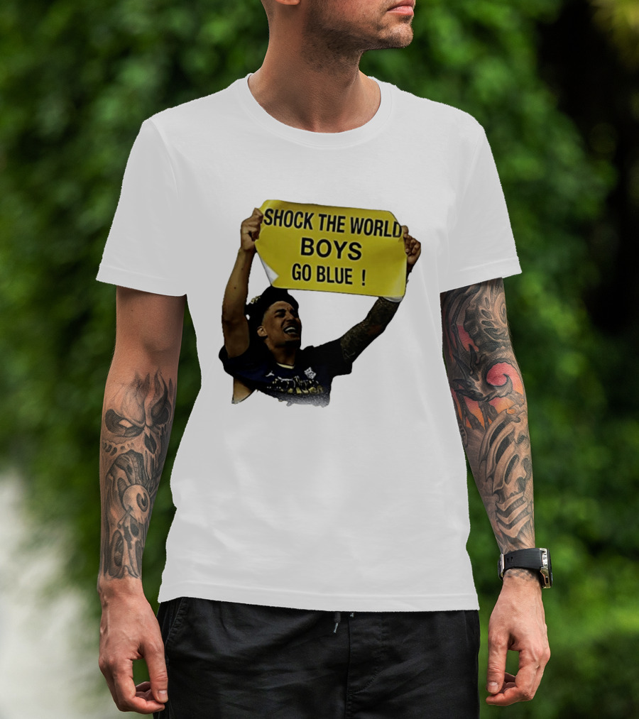 Shock The World Boys Go Blue Michigan Wolverines Basketball 2026 T-Shirt