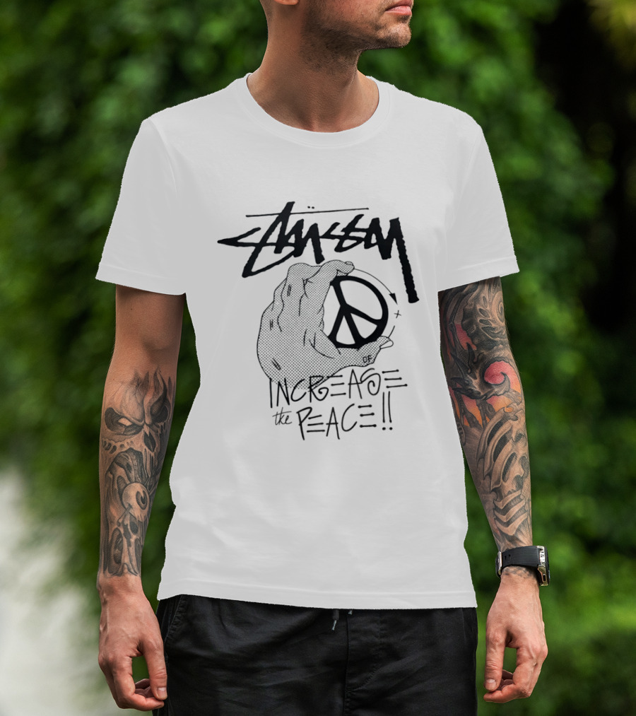 Stussy Increase The Peace Hand Holding Peace T-Shirt