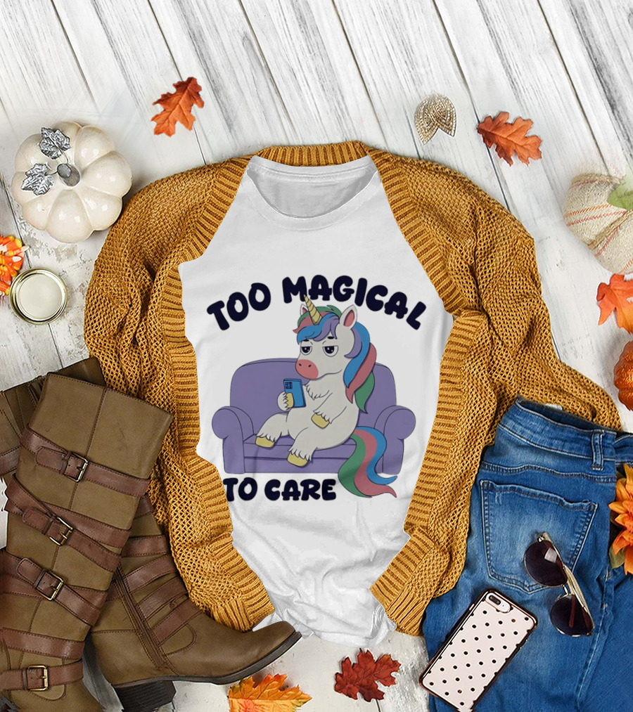 Too Magical To Care Unicorn Couch Smartphone T-Shirt
