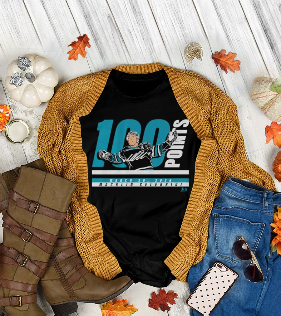 Macklin Celebrini 100 Points March 30 2026 T-Shirt
