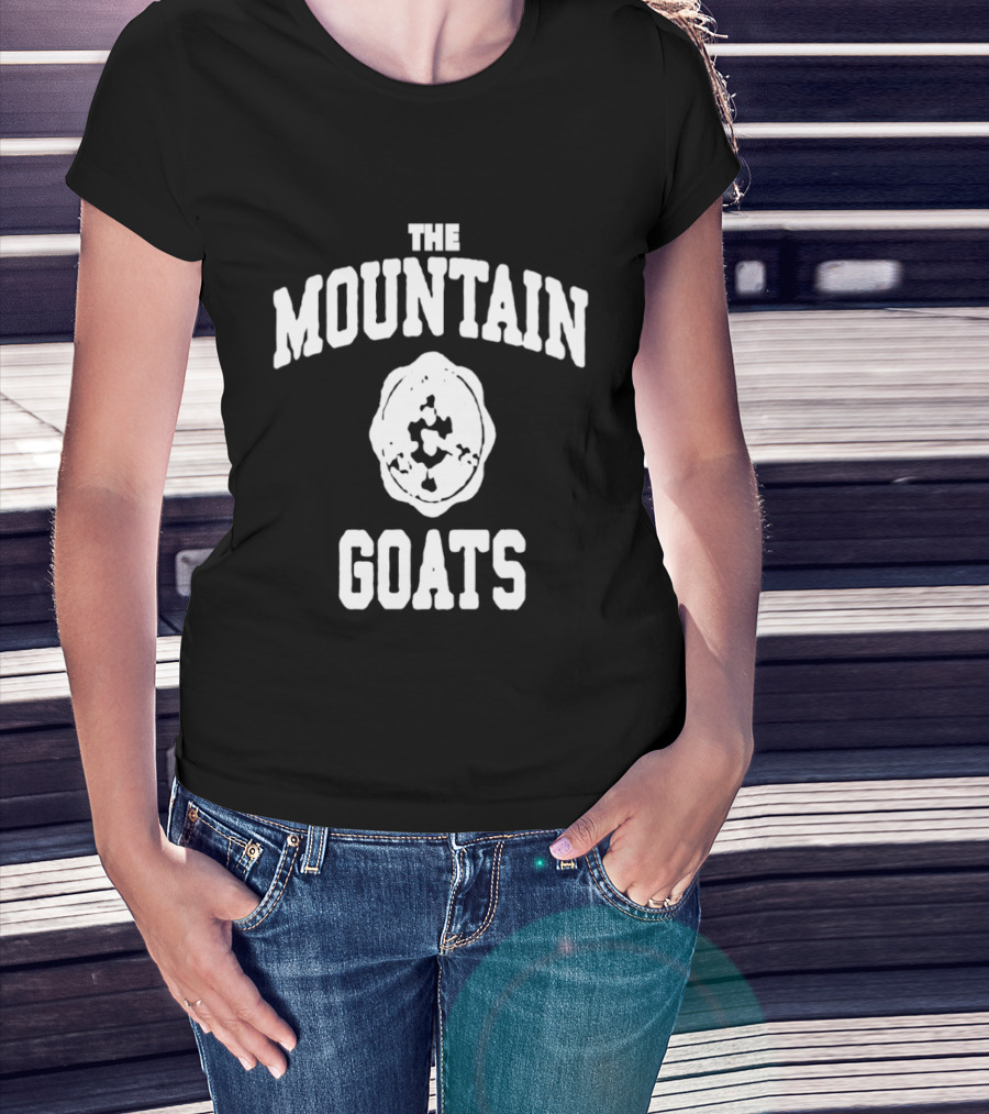 Mountain Goats Vintage White Text And Rose T-Shirt