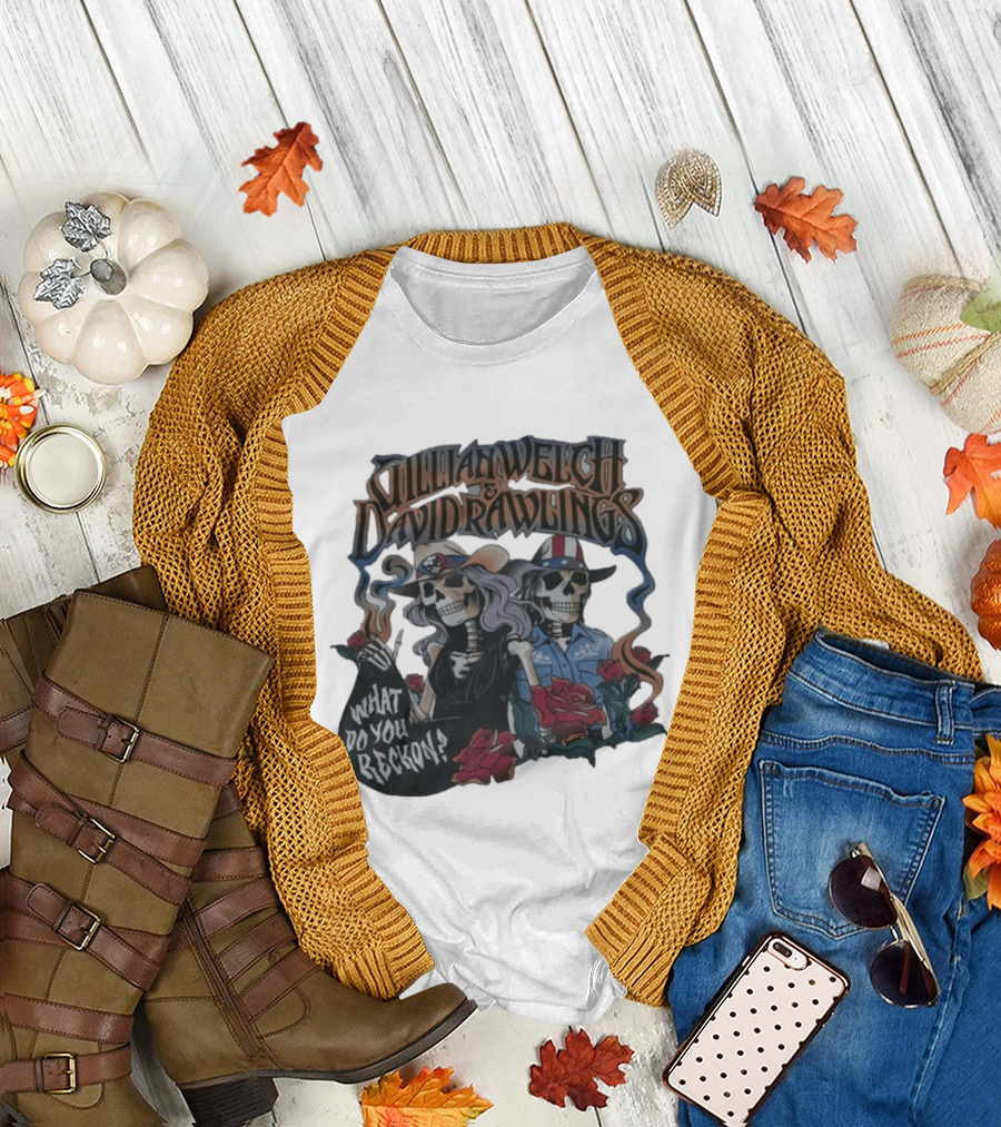 Gillian Welch David Rawlings Skeletons with Roses What Do You Reckon T-Shirt