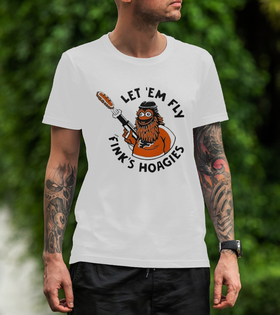 Gritty Flyers Let 'Em Fly Fink's Hoagies Philadelphia Hockey T-Shirt