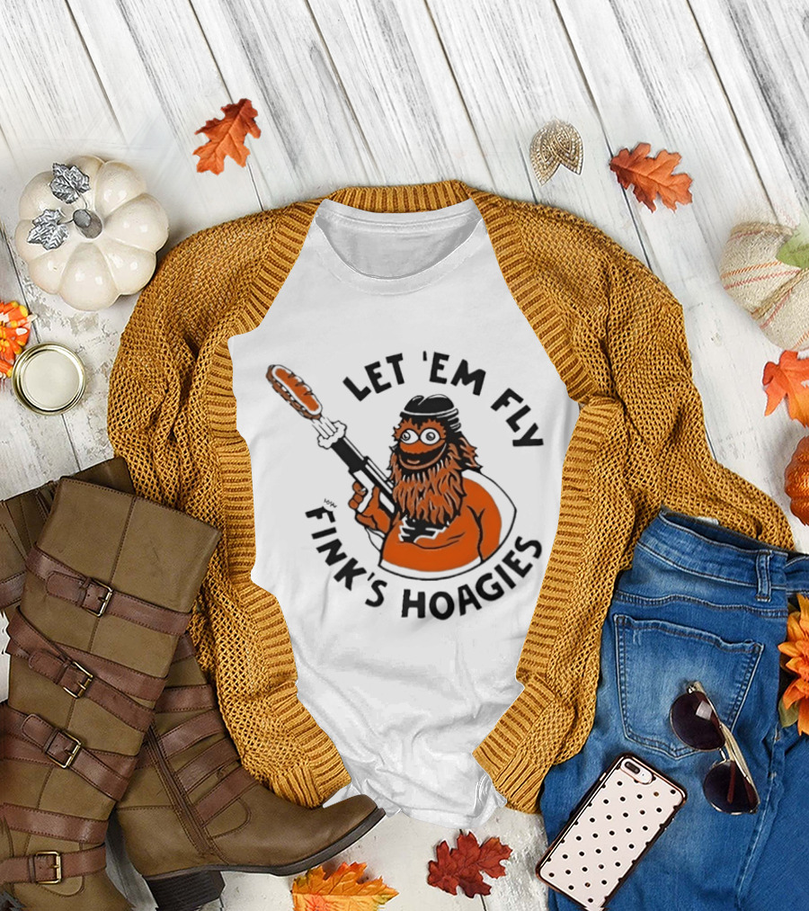 Gritty Flyers Let 'Em Fly Fink's Hoagies Philadelphia Hockey T-Shirt