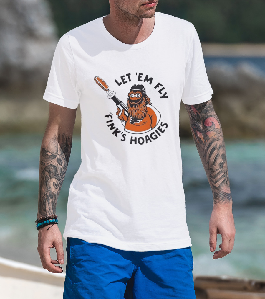 Gritty Flyers Let 'Em Fly Fink's Hoagies Philadelphia Hockey T-Shirt