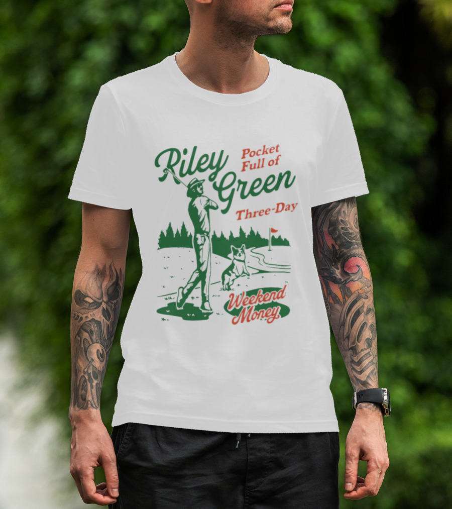 Riley Green Pocket Full Of Three Day Weekend Money Golf T-Shirt