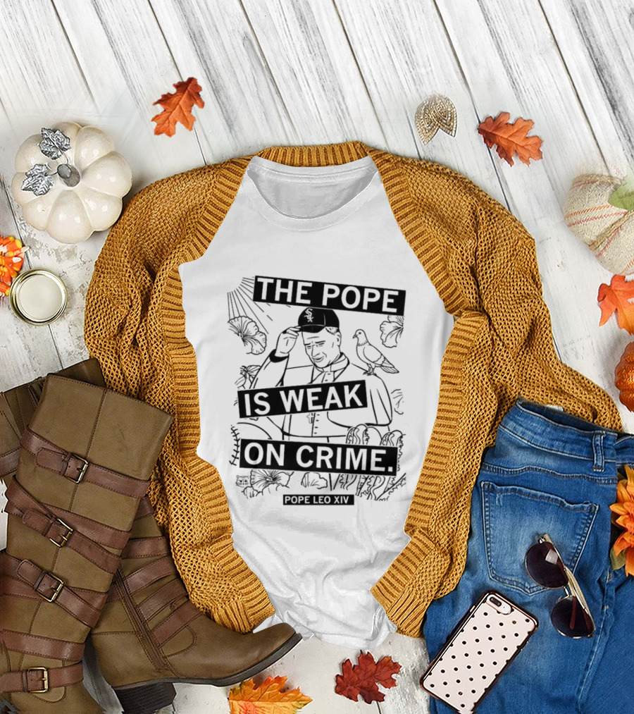 The Pope Is Weak On Crime Religious Commentary with Doves and Rays T-Shirt