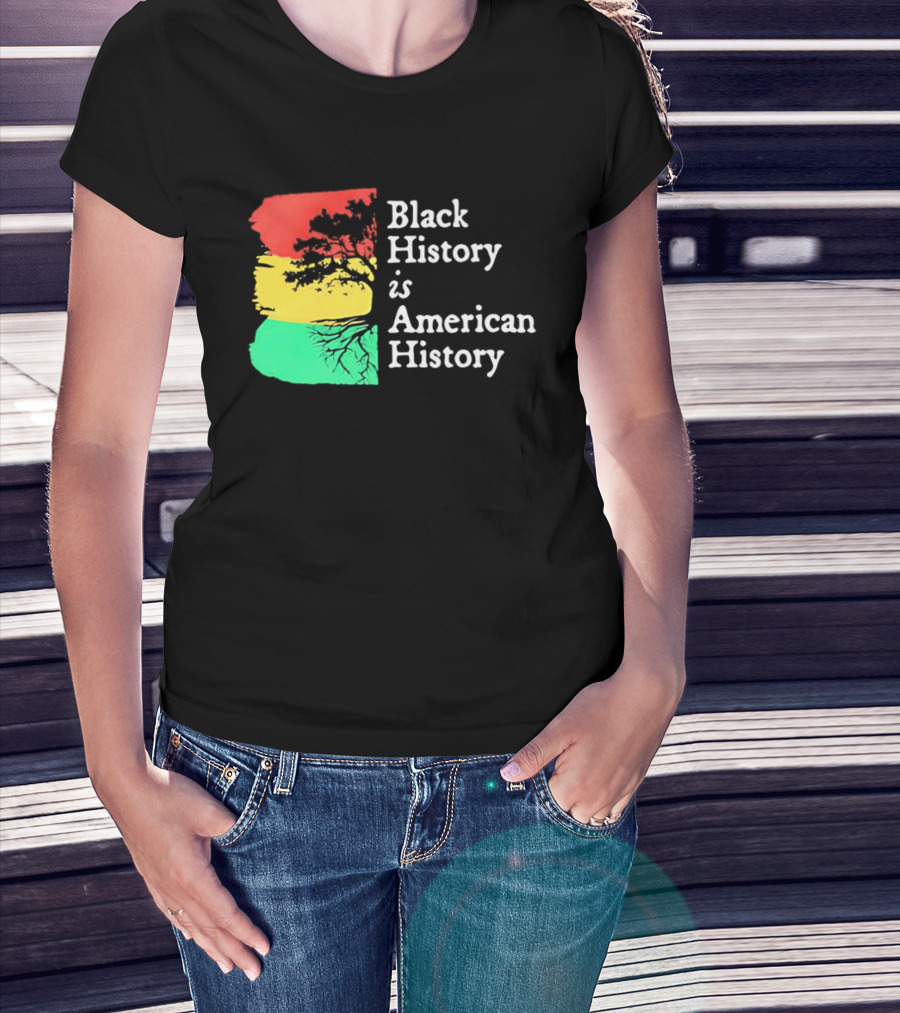 Black History Is American History Ghana Flag T-Shirt