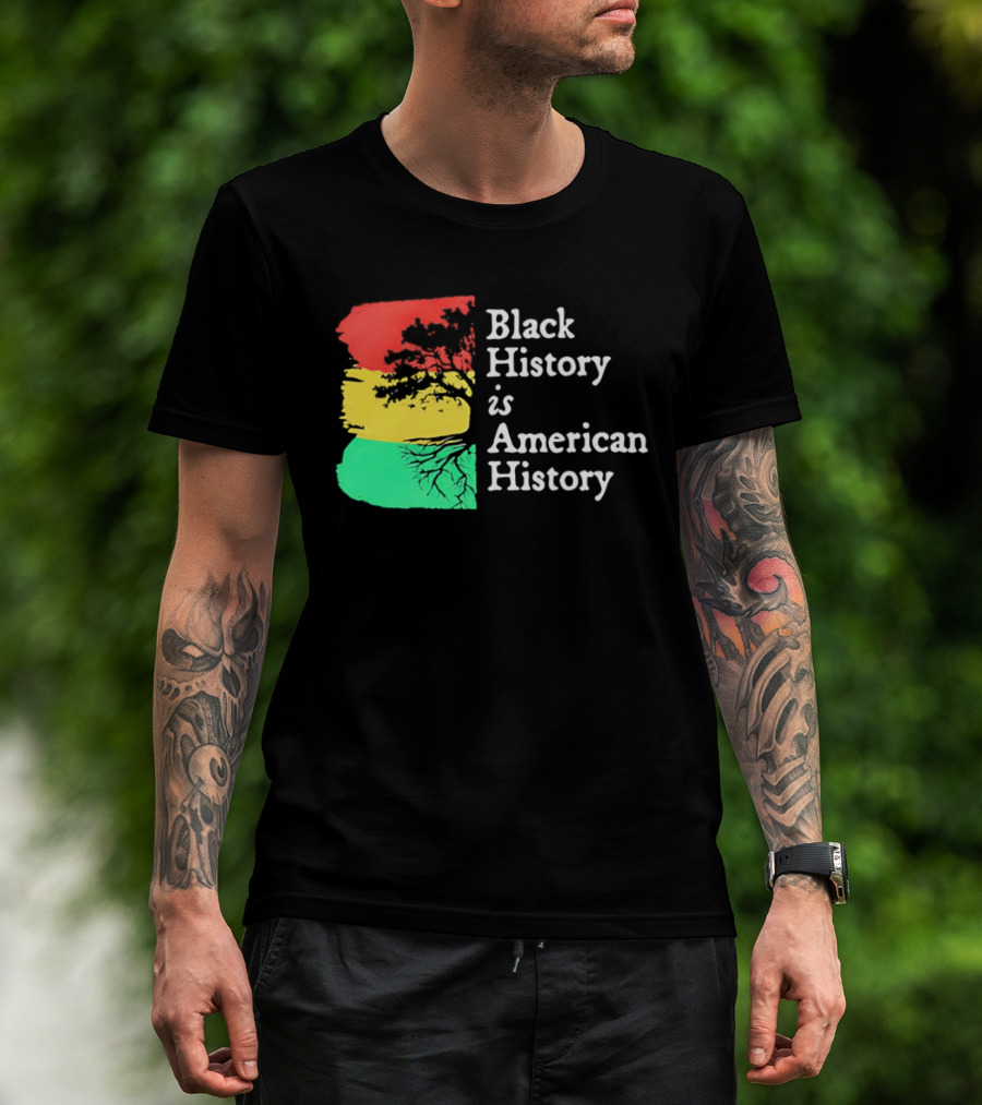 Black History Is American History Ghana Flag T-Shirt