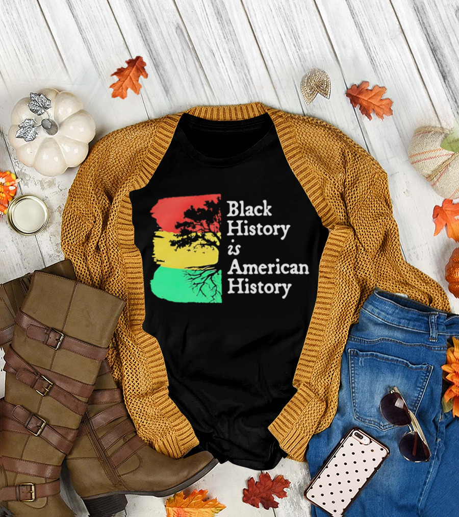 Black History Is American History Ghana Flag T-Shirt