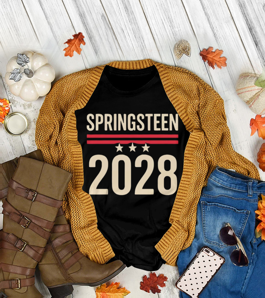 Springsteen 2028 USA Three Stars Red Stripes T-Shirt